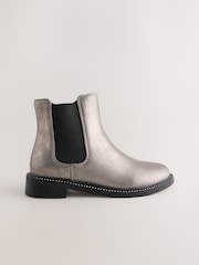 Pewter Silver Chelsea Party Boots - Image 1 of 5