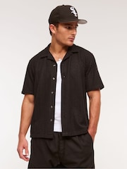 Abercrombie & Fitch Cropped Back Graphic Print Button Through Shirt - Image 1 of 7