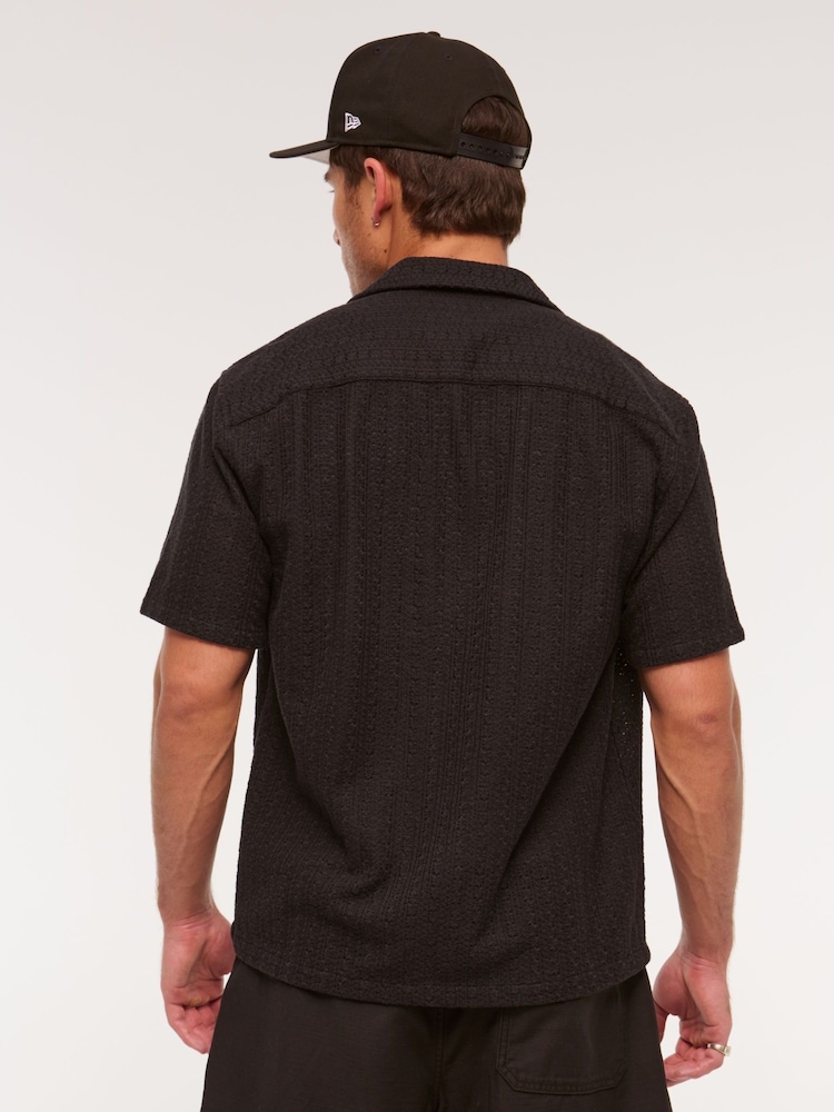Abercrombie & Fitch Cropped Back Graphic Print Button Through Shirt - Image 2 of 7
