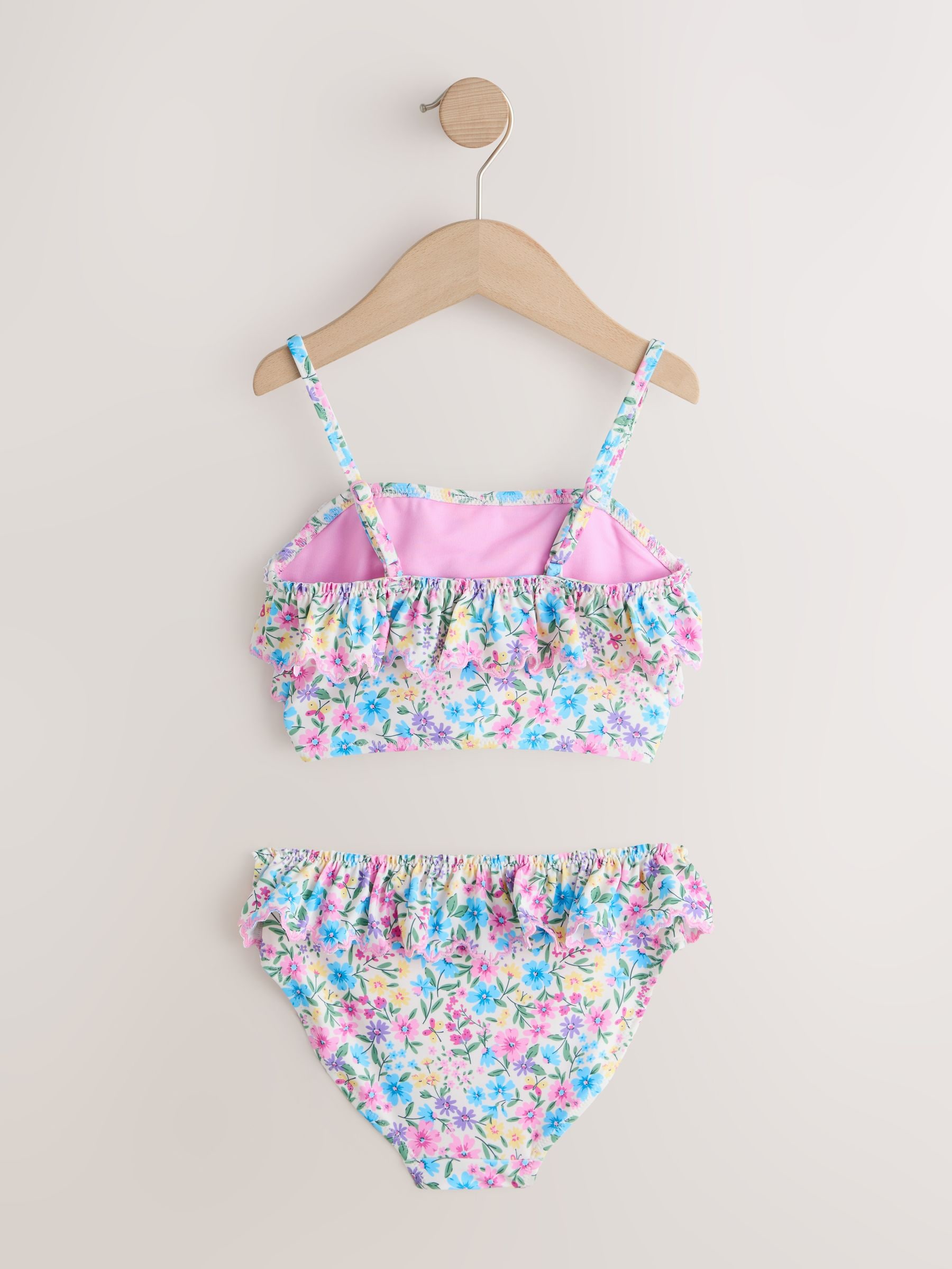 Buy Pink/Yellow Ditsy Floral Frill Bikini (3-16yrs) from Next