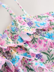 粉紅色/黃色碎花圖案 - 小裙擺比基尼（3-16歲） - 圖片 8，共 9