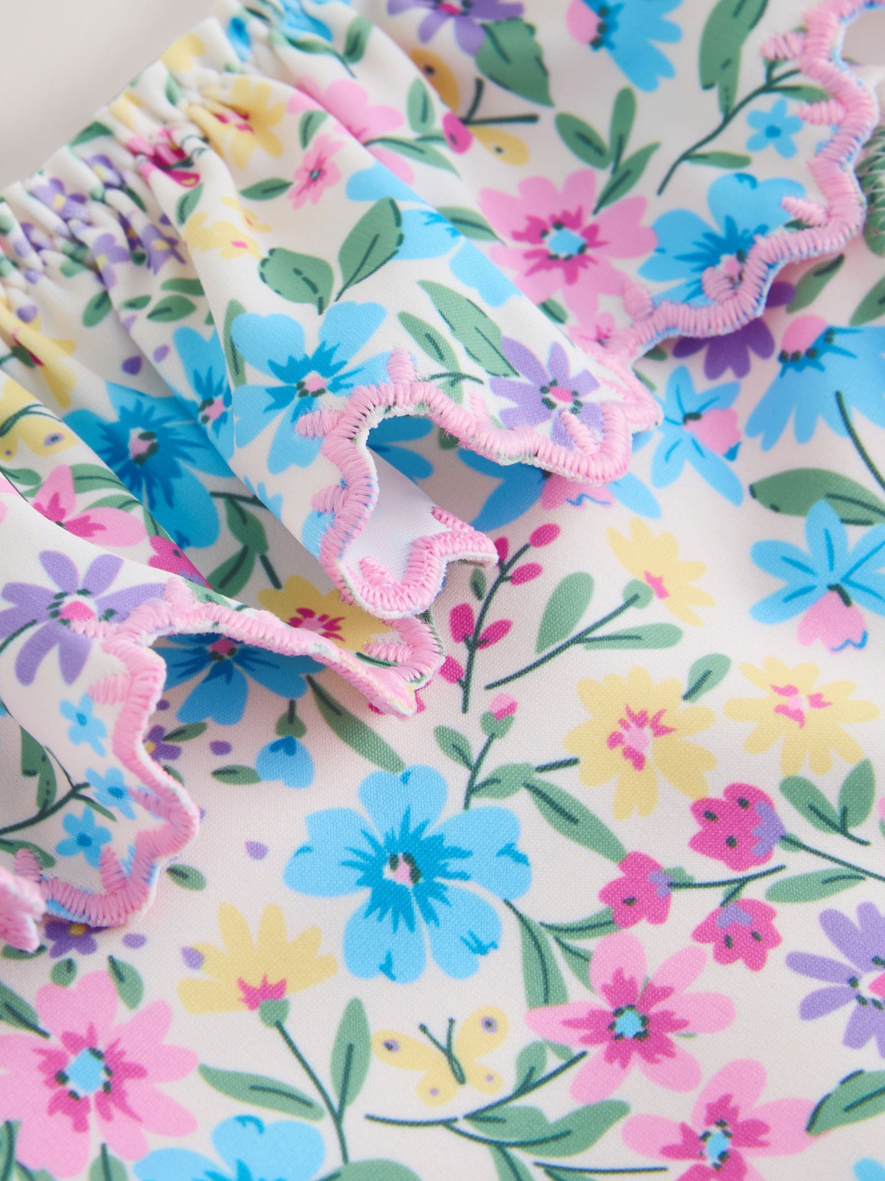 Buy Pink/Yellow Ditsy Floral Frill Bikini (3-16yrs) from Next Romania