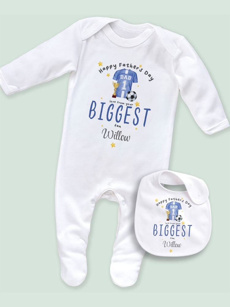 Personalised Fathers Day Footy Sleepsuit By Little Years - Image 4 of 4