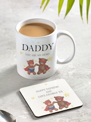 Personalised Happy Fathers Day Mug and Coaster Set by Loveabode - Image 1 of 4