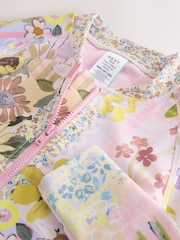 Rosa con diseño de patchwork floral - Long Sleeve Sunsafe Swimsuit (3mths-16yrs) - Imagen 4 de 4