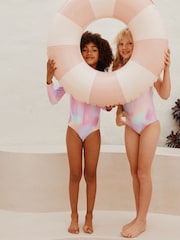 Pink Rainbow Foil Sequin Long Sleeve Sunsafe Swimsuit (3mths-16yrs) - Image 5 of 10