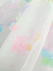 White 3D Flower Ruffle Mesh Occasion Dress (3-16yrs) - Image 6 of 9