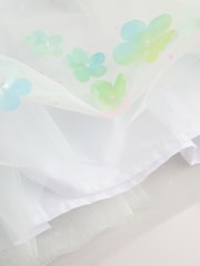 White 3D Flower Ruffle Mesh Occasion Dress (3-16yrs) - Image 8 of 9