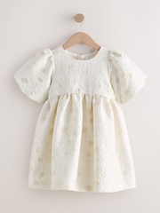 Ecru White Floral Texture Occasion Dress (3-16yrs) - Image 5 of 8