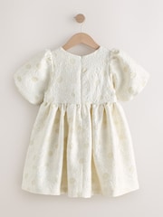 Ecru White Floral Texture Occasion Dress (3-16yrs) - Image 6 of 8