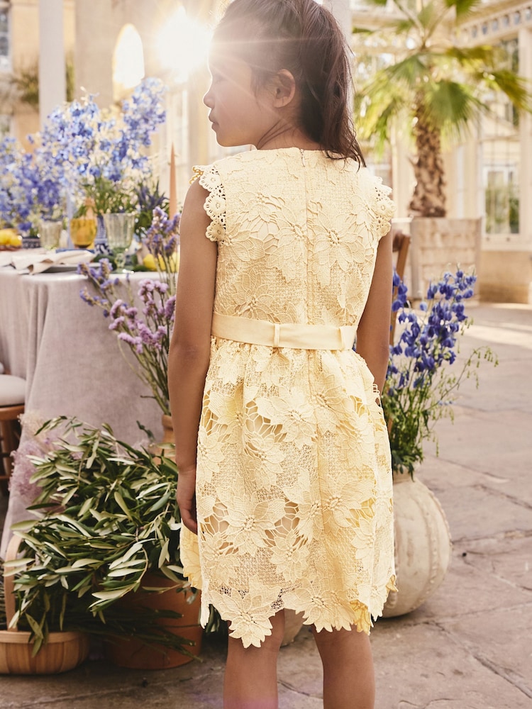 chinese dress ladies Light Yellow Lace Sleeveless A-Line Short Homecoming Dresses, CH0007 US10 / As Pic