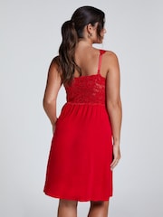 Hunkemoller Red Nora Lace Slip Dress - Image 2 of 5