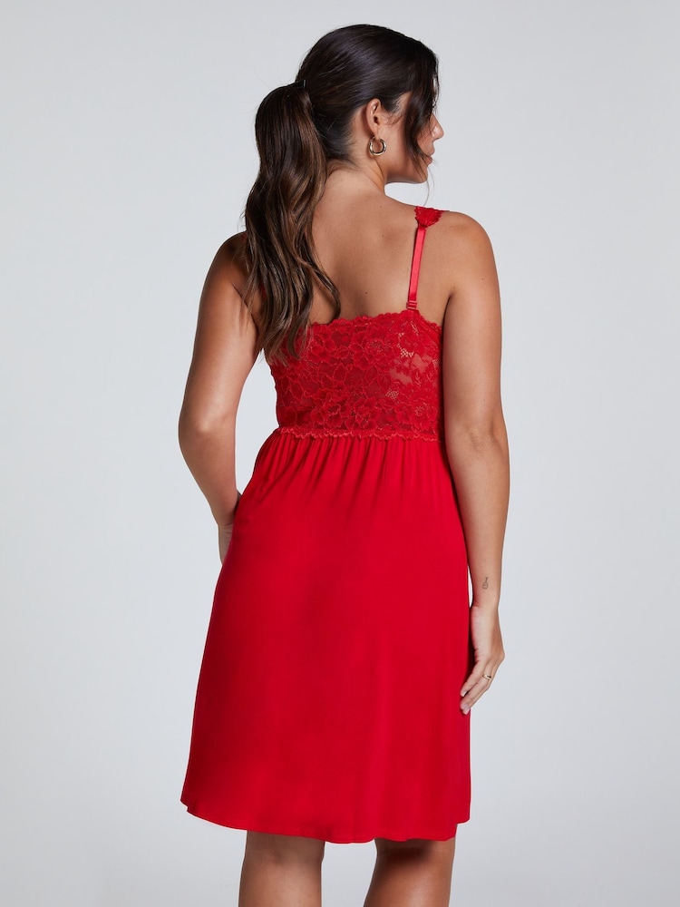 Hunkemoller Red Nora Lace Slip Dress - Image 2 of 5 Hunkemoller Red Nora Lace Slip Dress - Image 2 of 5