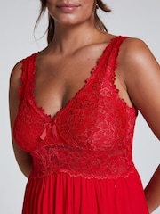 Hunkemoller Red Nora Lace Slip Dress - Image 3 of 5