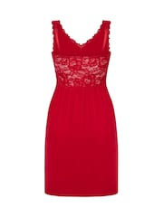 Hunkemoller Red Nora Lace Slip Dress - Image 5 of 5