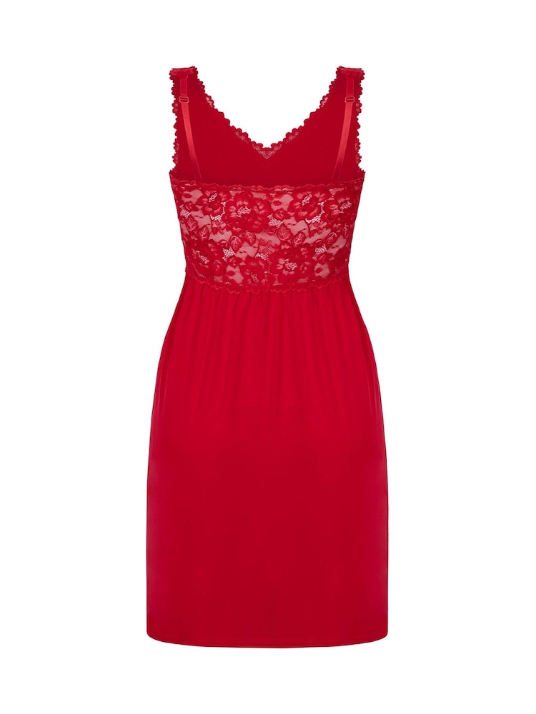 Hunkemoller Red Nora Lace Slip Dress - Image 5 of 5