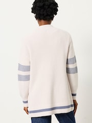 FatFace Katie Ivory Knitted Long Line Cardigan - Image 2 of 6