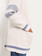 FatFace Katie Ivory Knitted Long Line Cardigan - Image 3 of 6