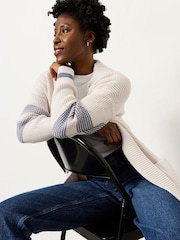 FatFace Katie Ivory Knitted Long Line Cardigan - Image 5 of 6