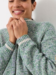 FatFace Green Knitted Racket Pattern Cardigan - Image 4 of 8