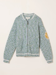 FatFace Green Knitted Racket Pattern Cardigan - Image 7 of 8