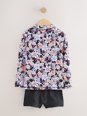 أسود زهور - Long Sleeve Sunsafe Rash Vest And Shorts Set (3-16yrs) - صورة 5 من 8