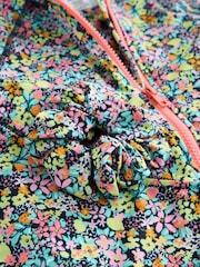 Black Ditsy Floral Sunsafe Rash Vest Bikini And Scrunchie Swim Set (3-16yrs) - Image 10 of 10