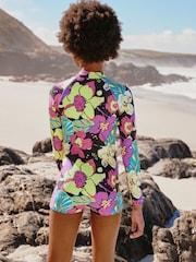 أسود شكل استوائي - One Piece Short Swimsuit (3-16yrs) - صورة 2 من 8