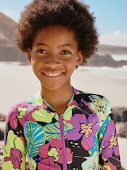 أسود شكل استوائي - One Piece Short Swimsuit (3-16yrs) - صورة 4 من 8