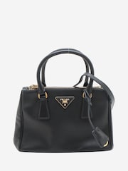 Prada Black Mini Saffiano Leather Galleria Top Handle Bag - Image 1 of 10