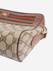 Sign of the Times Gucci GG Supreme Web Sherry Line Cross-Body Brown Bag - Image 7 of 9