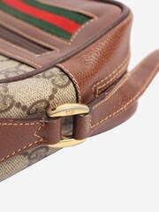 Sign of the Times Gucci GG Supreme Web Sherry Line Cross-Body Brown Bag - Image 8 of 9