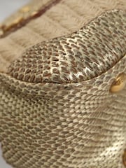 Prada Nude Raffia Top Handle Bag - Image 10 of 10