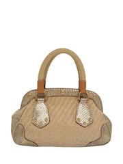 Prada Nude Raffia Top Handle Bag - Image 3 of 10