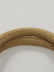 Prada Nude Raffia Top Handle Bag - Image 9 of 10