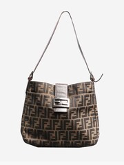 Fendi Brown Zucca Canvas Mamma Baguette Shoulder Bag - Image 1 of 9