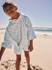 Blue/White Floral Ditsy Towelling Hoodie And Shorts Set (12mths-16yrs) - Image 2 of 9