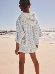 Blue/White Floral Ditsy Towelling Hoodie And Shorts Set (12mths-16yrs) - Image 4 of 9