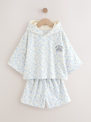 Blue/White Floral Ditsy Towelling Hoodie And Shorts Set (12mths-16yrs) - Image 5 of 9