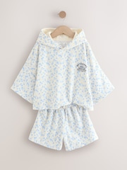 Blue/White Floral Ditsy Towelling Hoodie And Shorts Set (12mths-16yrs) - Image 6 of 9