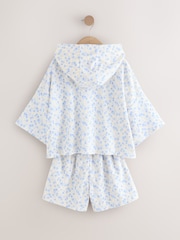 Blue/White Floral Ditsy Towelling Hoodie And Shorts Set (12mths-16yrs) - Image 7 of 9
