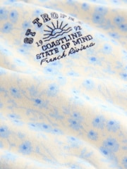 Blue/White Floral Ditsy Towelling Hoodie And Shorts Set (12mths-16yrs) - Image 9 of 9