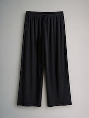 The Set 2 Pack Soft Touch Ribbed Wide Leg Jogger Balck/Charcoal Grey - Image 3 of 5