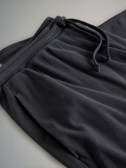 The Set 2 Pack Soft Touch Ribbed Wide Leg Jogger Balck/Charcoal Grey - Image 5 of 5