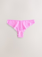 Pink Brazilian Lace Knickers 2 Pack - Image 6 of 8