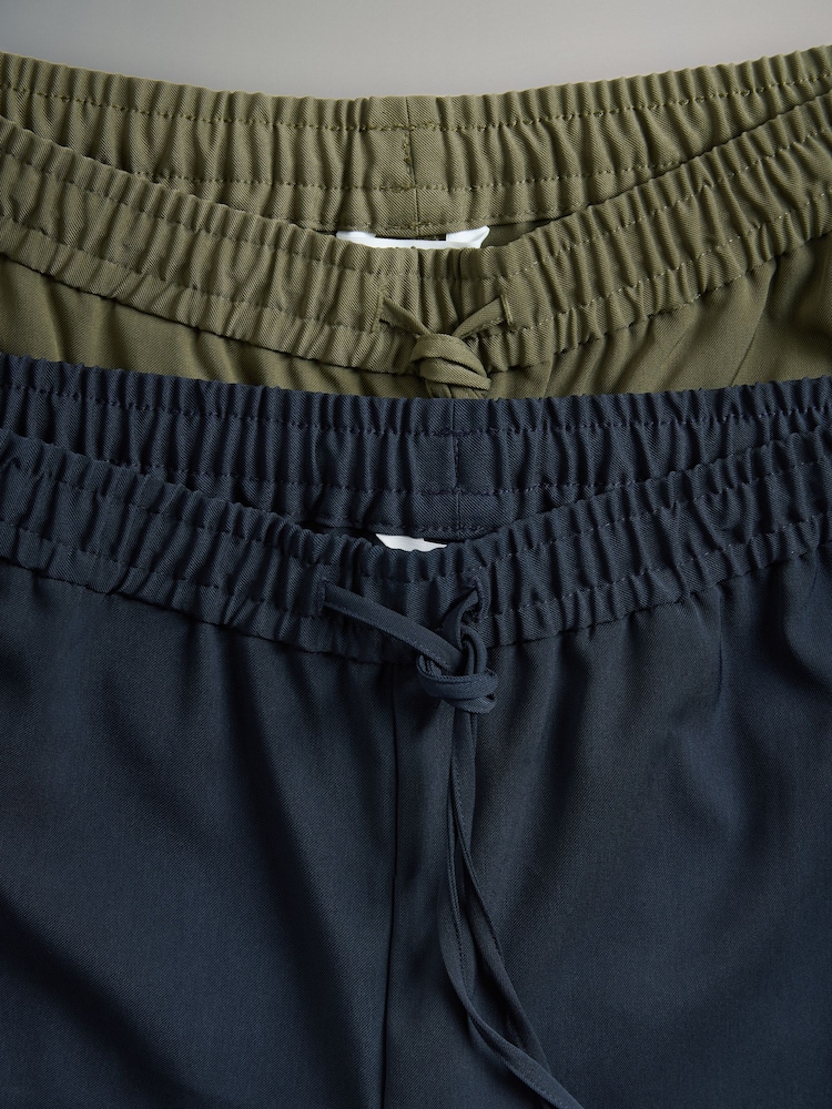 The Set Khaki Green/Navy Blue Wide Leg Side Stripe Trackpants 2 Pack - Image 6 of 6 The Set Khaki Green/Navy Blue Wide Leg Side Stripe Trackpants 2 Pack - Image 6 of 6