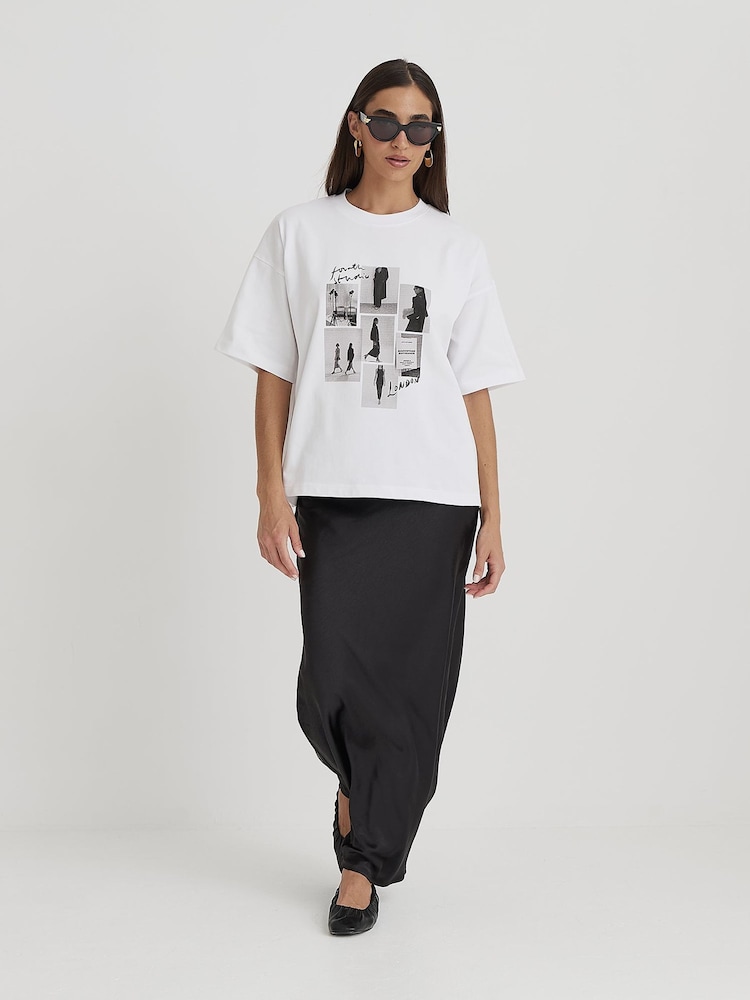 4th & Reckless White Catwalk Polaroid Graphic Print T-Shirt - Image 2 of 3