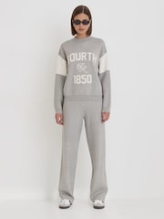 4th & Reckless Grey Davis Branded Knitted Jumper - Image 2 of 4