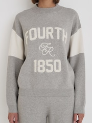 4th & Reckless Grey Davis Branded Knitted Jumper - Image 4 of 4