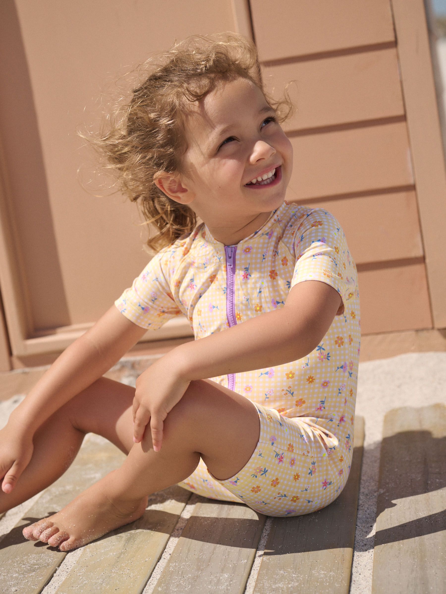 Buy Yellow Gingham Ditsy Sunsafe Swimsuit (3mths-10yrs) from Next USA